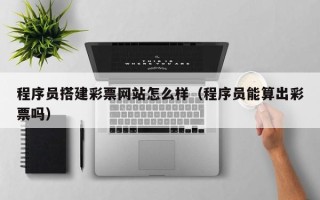 吴忠程序员搭建彩票网站怎么样（程序员能算出彩票吗）